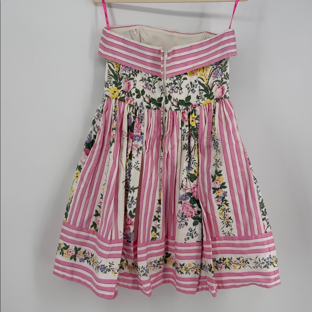 Betsey Johnson Pink Green Strapless A-Line Dress - Picture 5 of 9